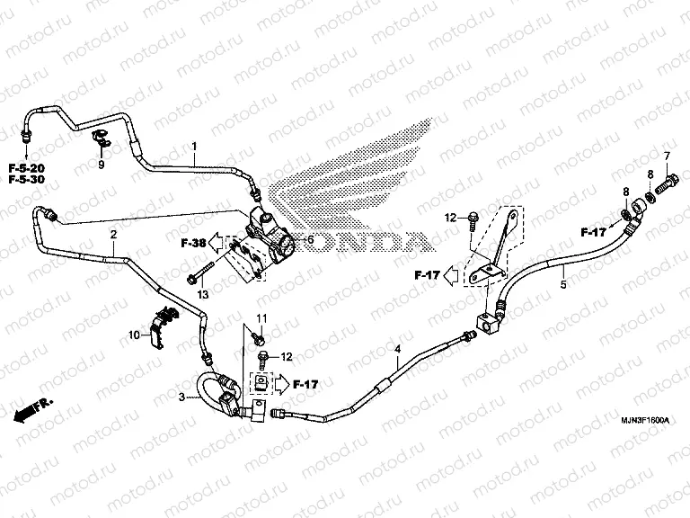 F-16 PROPORTIONAL CONTROL VALVE / REAR BRAKE HOSE