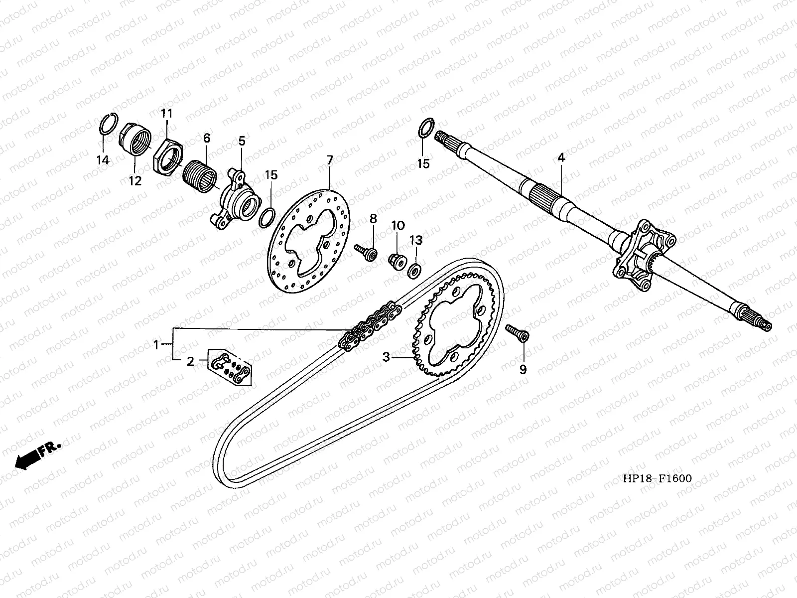 F-16 REAR AXLE/DRIVE CHAIN