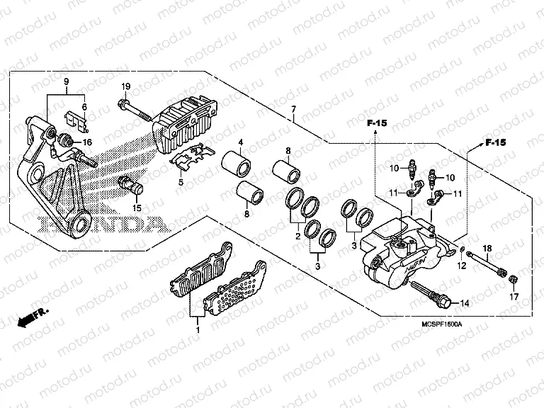 F-16 REAR BRAKE CALIPER