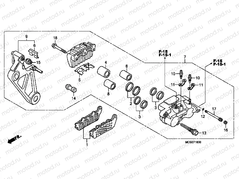 F-16 REAR BRAKE CALIPER
