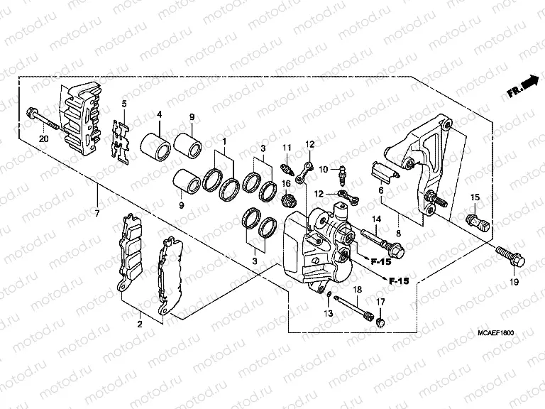 F-16 REAR BRAKE CALIPER