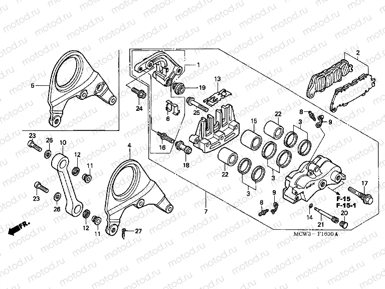 F-16 REAR BRAKE CALIPER