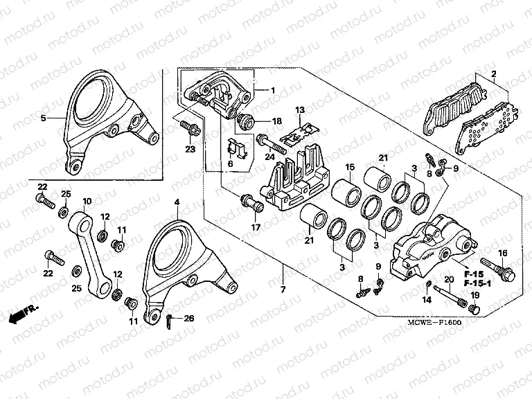 F-16 REAR BRAKE CALIPER