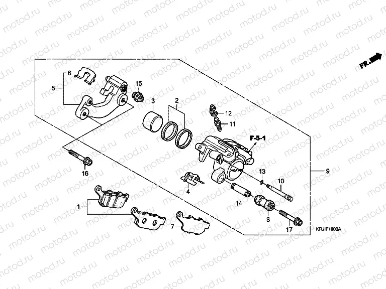 F-16 REAR BRAKE CALIPER (FES1253-5) (FES1503-5)