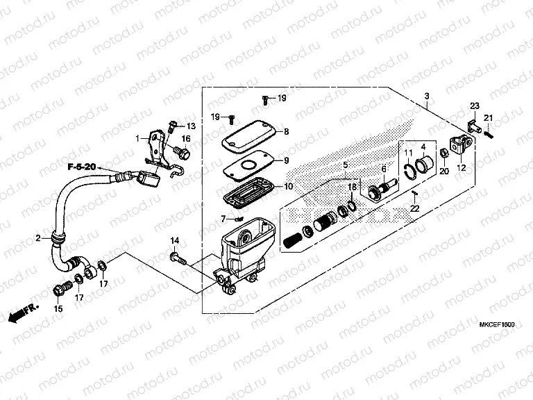 F-16 REAR BRAKE MASTER CYLINDER