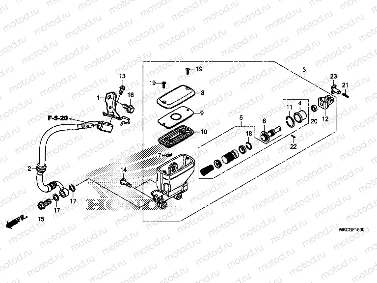 F-16 REAR BRAKE MASTER CYLINDER