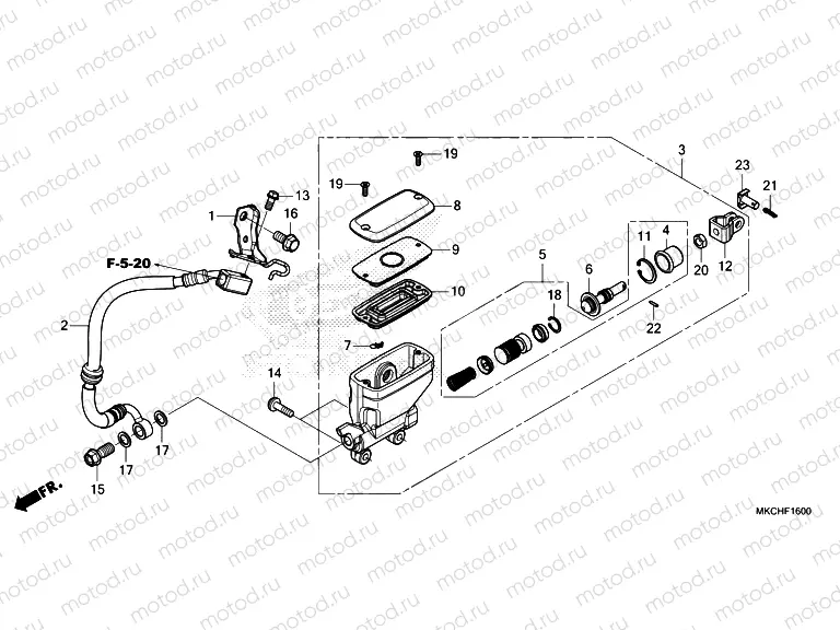 F-16 REAR BRAKE MASTER CYLINDER