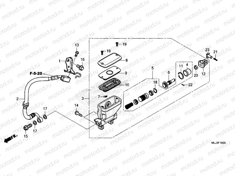 F-16 REAR BRAKE MASTER CYLINDER