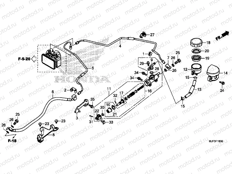 F-16 REAR BRAKE MASTER CYLINDER