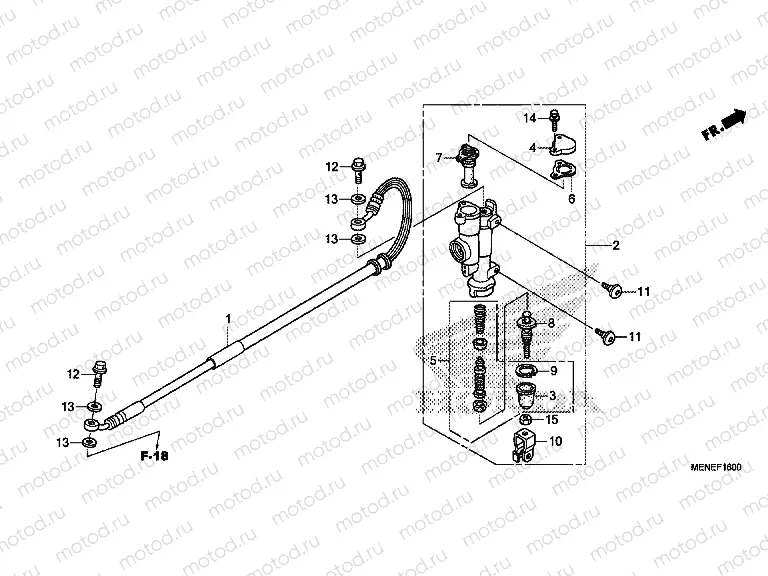 F-16 REAR BRAKE MASTER CYLINDER
