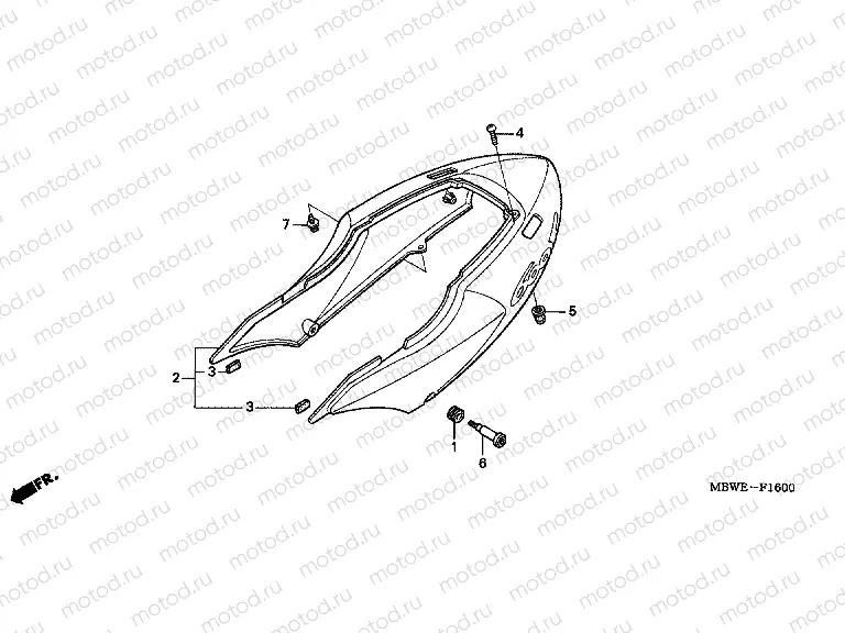 F-16 REAR ENGINE COVER (CBR600F / F44)