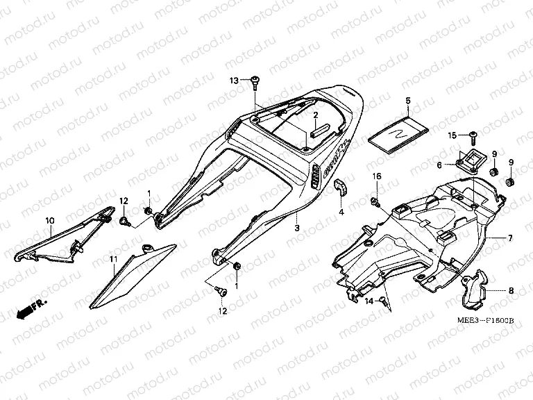 F-16 REAR ENGINE COVER (CBR600RR3 / 4)