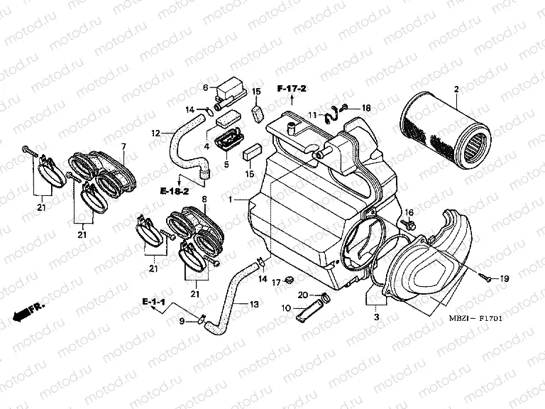 F-17-1 AIR FILTER (CB600F3 / 4/5/6)