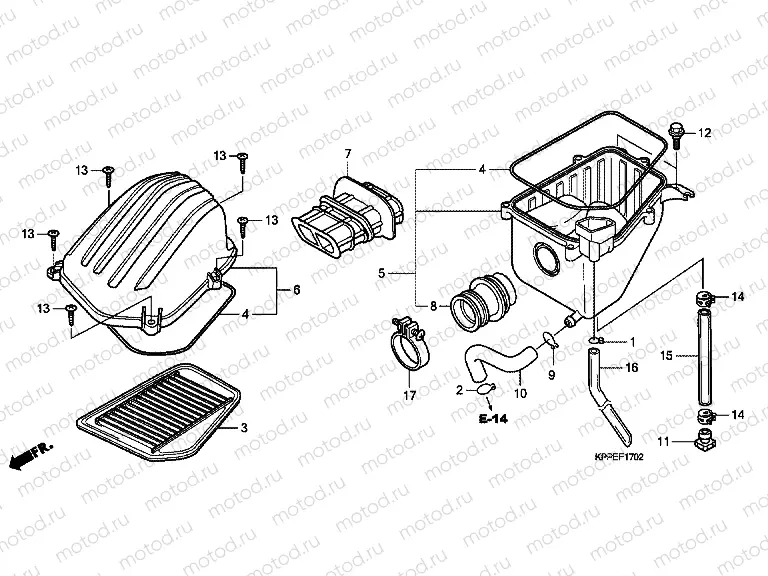 F-17-1 AIR FILTER (CBR125RW7 / RW9 / RWA)