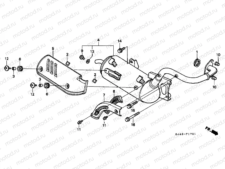 F-17-1 EXHAUST DRUM (SH75P / S / DP / DS)