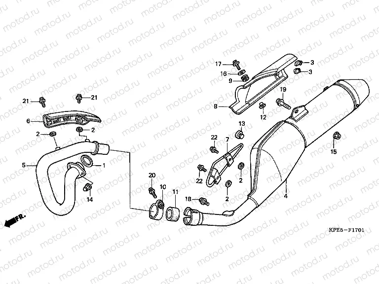 F-17-1 EXHAUST DRUM (XR250HS6,7,8, E / LS6,7,8)