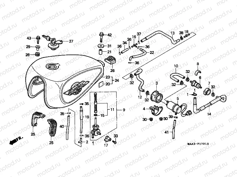 F-17-1 FUEL TANK / FUEL PUMP (VT1100CV / CW / C2)