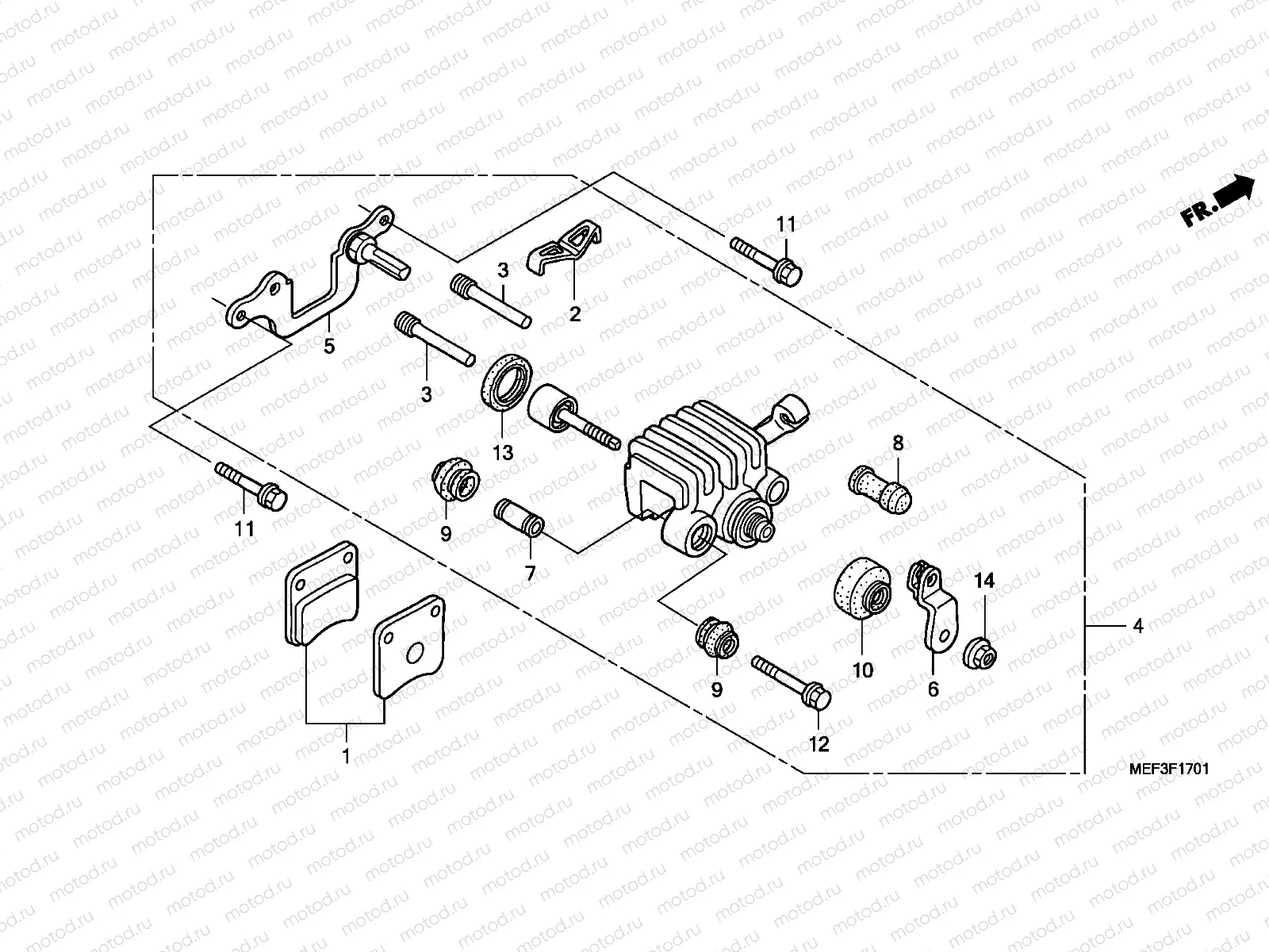 F-17-1 PARKING BRAKE CALIPER