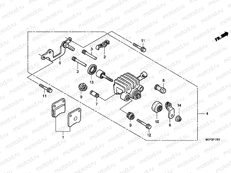 F-17-1 PARKING BRAKE CALIPER