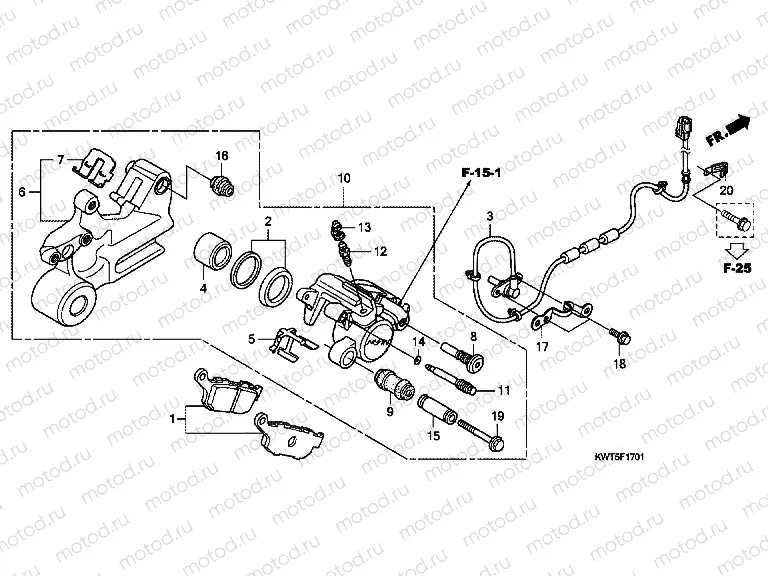 F-17-1 REAR BRAKE CALIPER (XRE300A)
