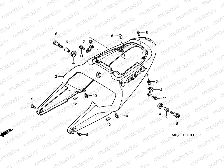 F-17-1 REAR ENGINE COVER (CBR900RR2,3)