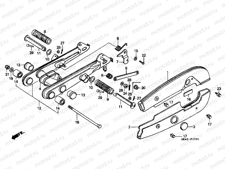 F-17-1 REAR FORK / CHAIN ​​CABINET (C50LAG / G / J / N / SN)