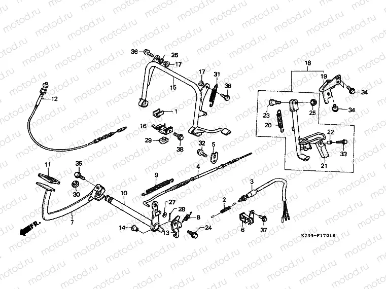 F-17-1 SUPPORT / BRAKE PEDAL (CH125J / L / M / N / P / R)