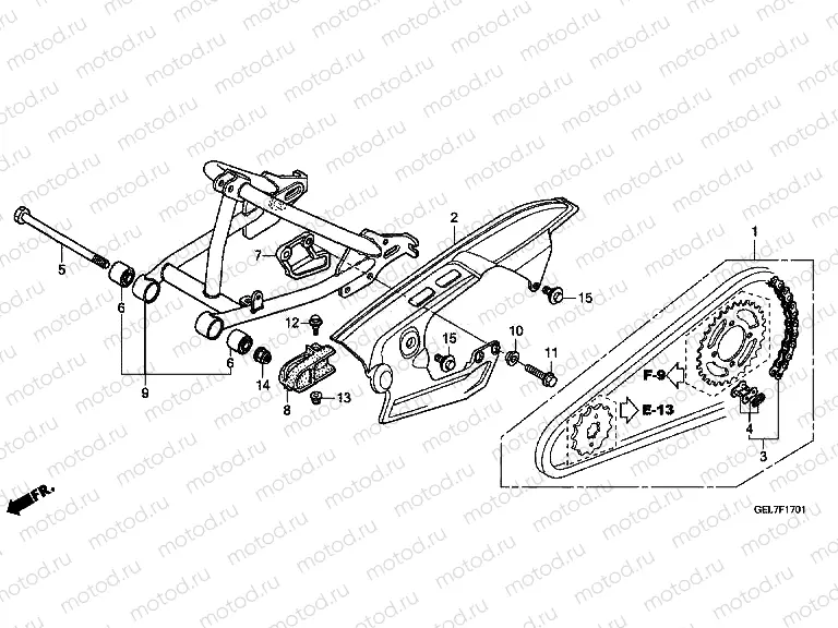 F-17-1 SWINGARM (CRF50FD / E / H)