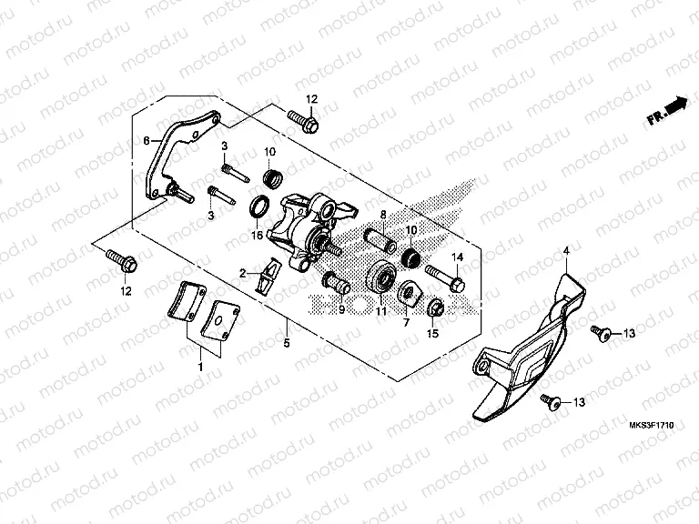 F-17-10 PARKING BRAKE CALIPER
