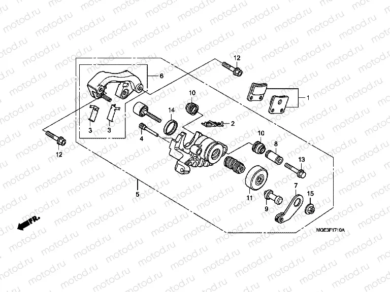 F-17-10 REAR BRAKE CALIPER (VFR1200FD) (PARKING)