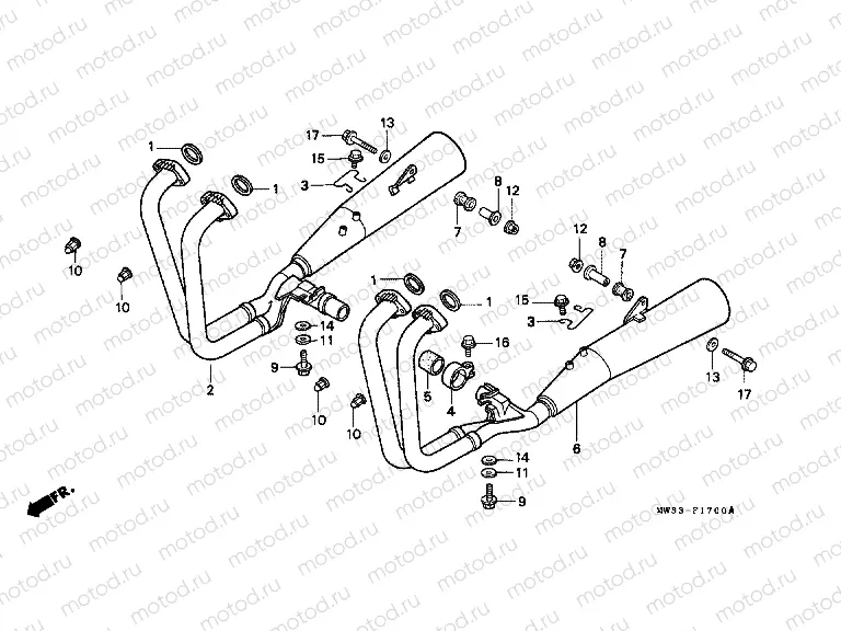 F-17 EXHAUST DRUM (CB750)