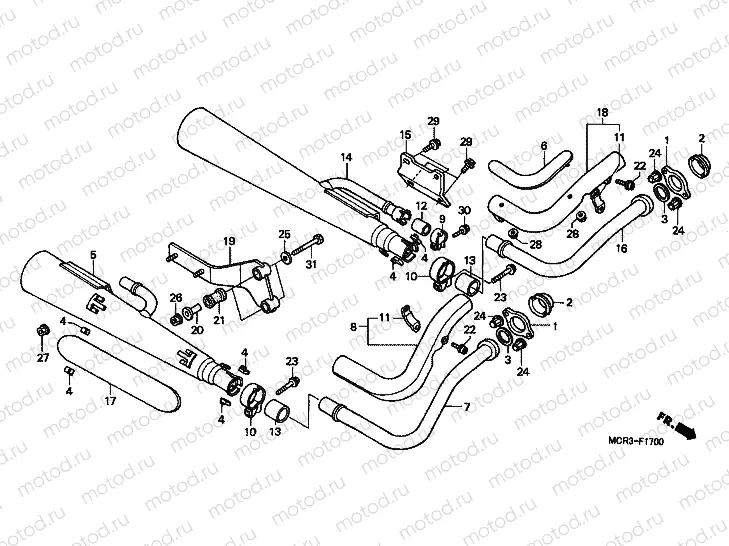 F-17 EXHAUST DRUM (E / ED / F / H / KO / U / 2ED)
