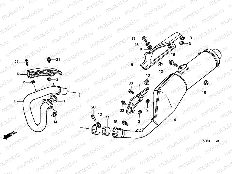F-17 EXHAUST DRUM (XR250HS5 / LS5)