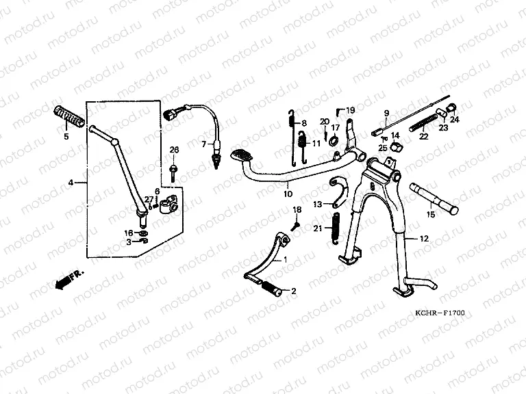 F-17 PEDAL / MAIN SHELF / THROWING ARM LEVER