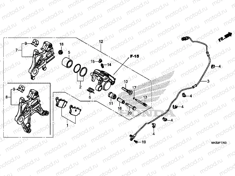 F-17 REAR BRAKE CALIPER
