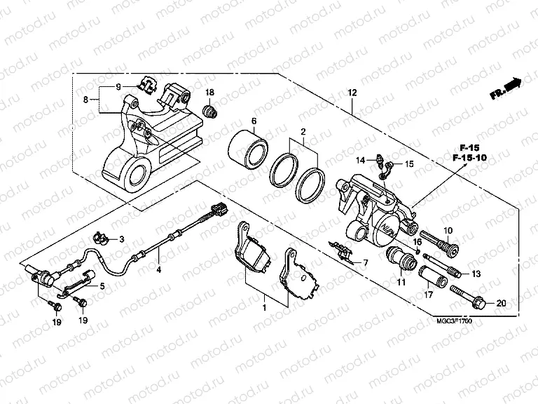F-17 REAR BRAKE CALIPER