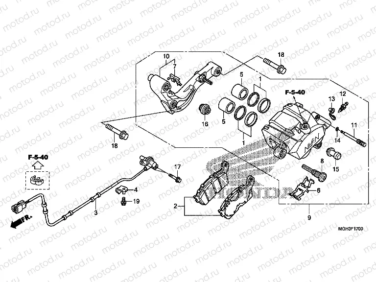 F-17 REAR BRAKE CALIPER