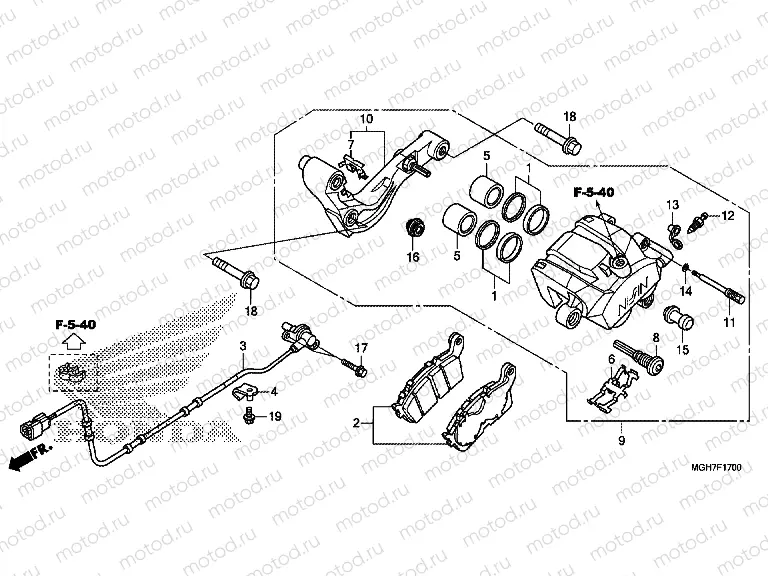 F-17 REAR BRAKE CALIPER