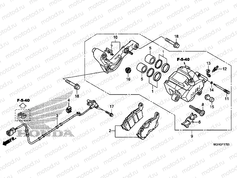 F-17 REAR BRAKE CALIPER