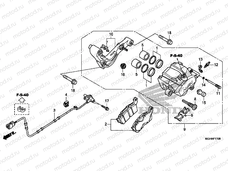 F-17 REAR BRAKE CALIPER