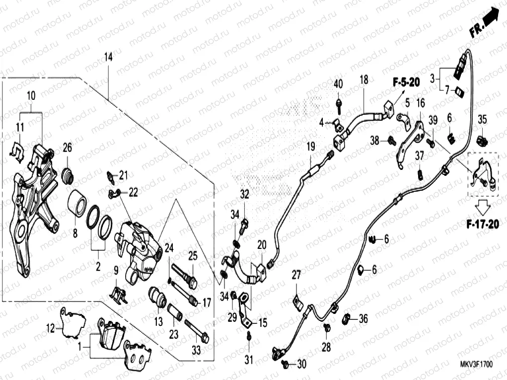 F-17 REAR BRAKE CALIPER