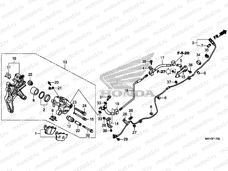F-17 REAR BRAKE CALIPER