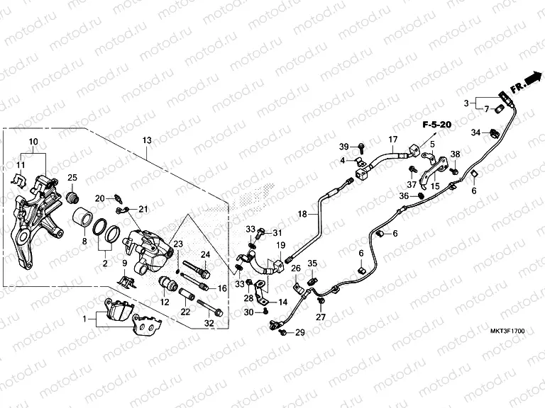 F-17 REAR BRAKE CALIPER