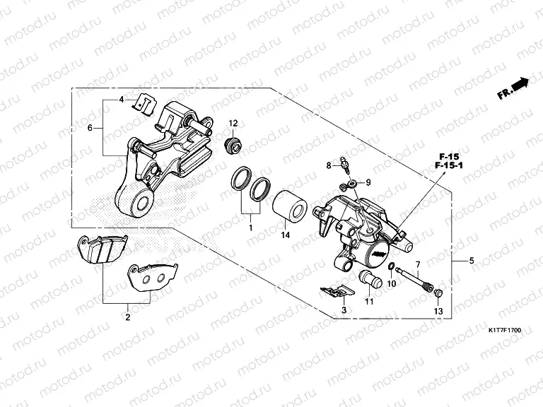 F-17 REAR BRAKE CALIPER