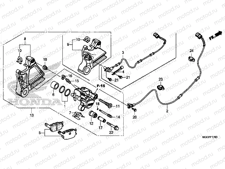 F-17 REAR BRAKE CALIPER (CB1100CA/TAD)