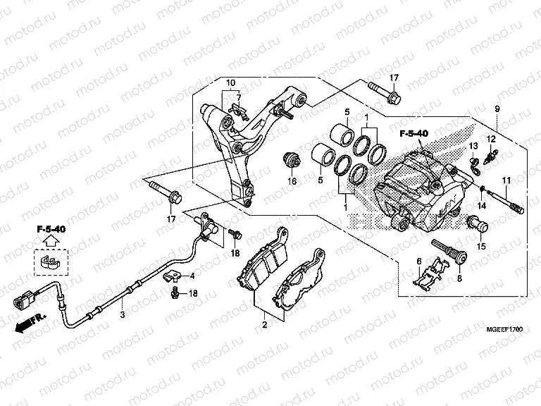 F-17 REAR BRAKE CALIPER (VFR1200FD)