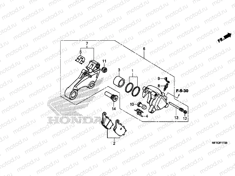 F-17 REAR BRAKE CALIPER (VT1300CR)