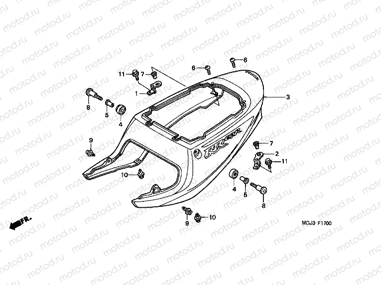 F-17 REAR ENGINE COVER (CBR900RRY, 1 / RE1)