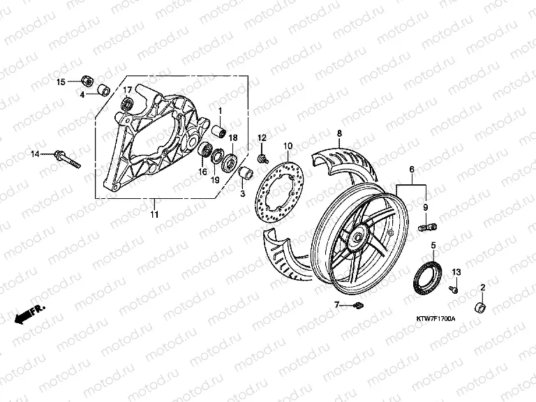 F-17 REAR WHEEL / SWING