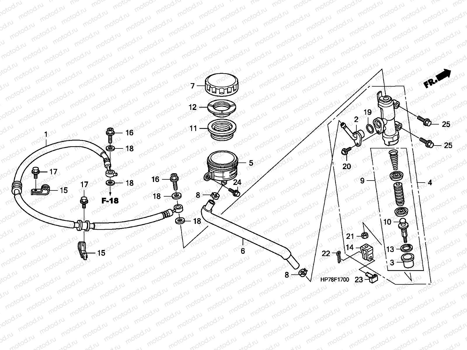 F-17 RR. BRAKE MASTER CYLINDER